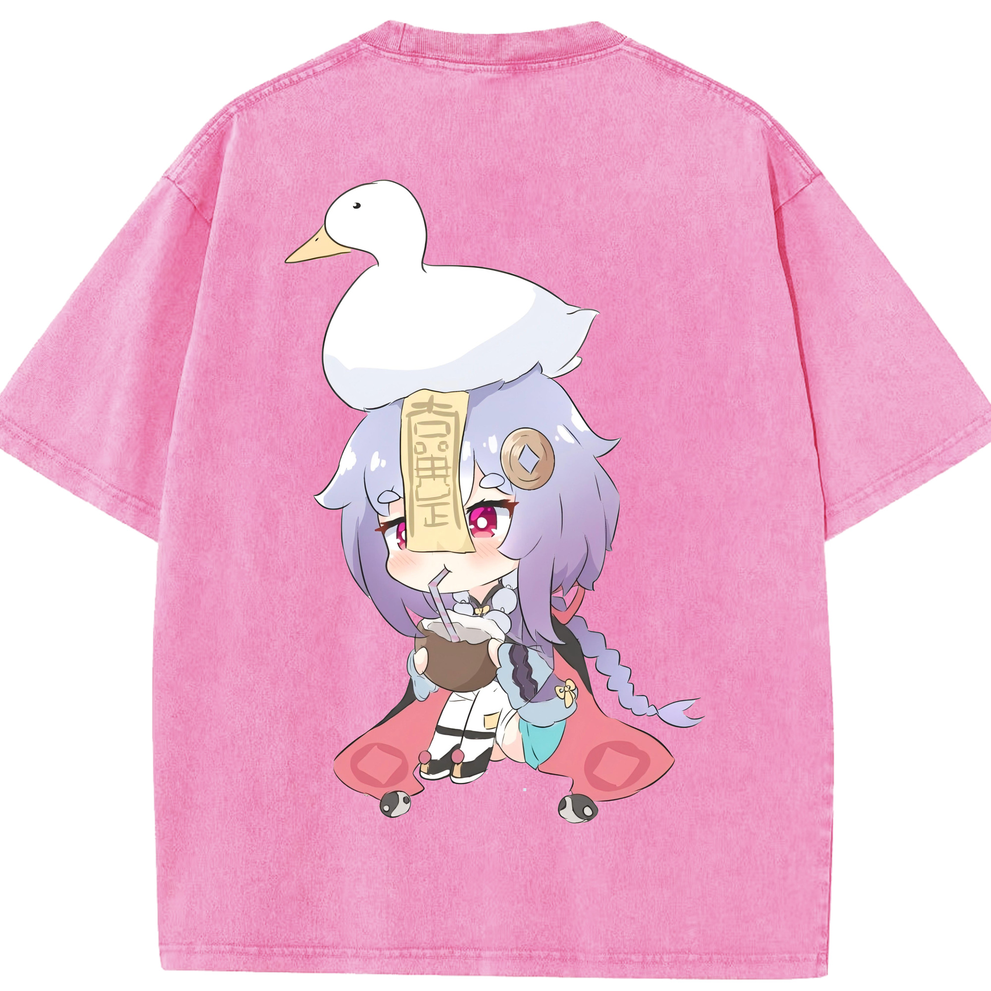げんし神 七七 なな  genshin Nana 綿100% ヴィンテージ風 半袖Tシャツ（背面プリント）